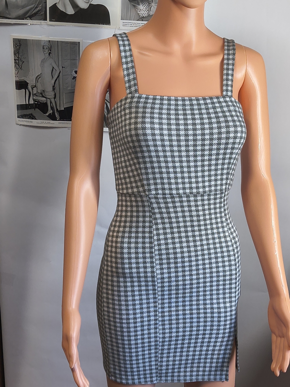 Forever 21 Green White Gingham Mini Dress Women’s Small